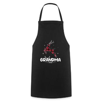 Rot kariertes Rentier Oma Weihnachten Weihnachten - Kochschürze - Schwarz - Vorne - AI Model Male 185 dark (185cm)