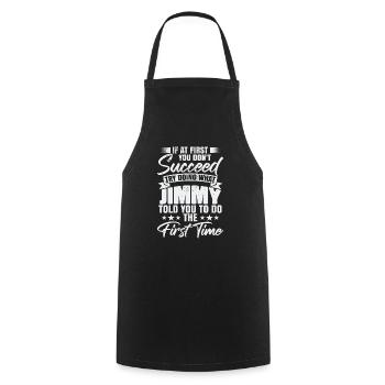 Nom de Jimmy Humor - Tablier de cuisine - noir - Devant - AI Model Male 185 dark (185cm)