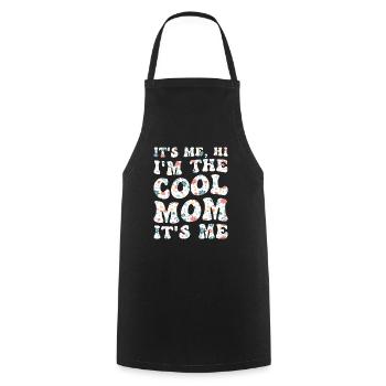 Mama Groovy Retro C’est moi, bonjour la maman cool - Tablier de cuisine - noir - Devant - AI Model Male 185 dark (185cm)