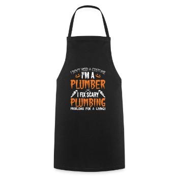 Halloween du plombier - Je n’ai pas besoin d’un costume - Tablier de cuisine - noir - Devant - AI Model Male 185 dark (185cm)