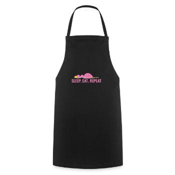 Sleep, Eat, Repeat Pajamas Pajamas - Cooking Apron - black - Front - AI Model Male 185 dark (185cm)