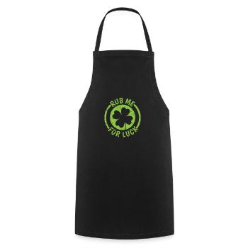 Rub Me for Luck St. Patrick's Day - Cooking Apron - black - Front - AI Model Male 185 dark (185cm)