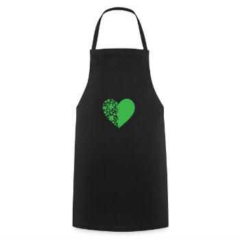 Cœur de Shamrocks Fête de la Saint-Patrick - Tablier de cuisine - noir - Devant - AI Model Male 185 dark (185cm)