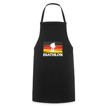 Biathlon Deutschland Flagge Skifahrer Winter Ski - Kochschürze - Schwarz - Vorne - AI Model Male 185 dark (185cm)