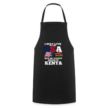 Kenya America Usa Gift - Cooking Apron - black - Front - AI Model Male 185 dark (185cm)