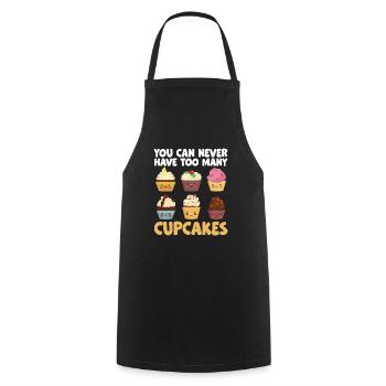 Boulanger vous ne pouvez jamais avoir trop de cupcakes pâtisserie - Tablier de cuisine - noir - Devant - AI Model Male 185 dark (185cm)