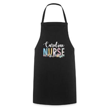 Idée cadeau pour infirmière cardiaque - Tablier de cuisine - noir - Devant - AI Model Male 185 dark (185cm)