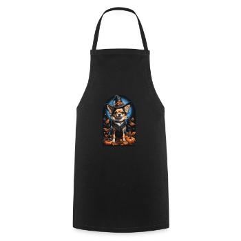 Chihuahua avec chapeau de sorcière Halloween Chihuahua - Tablier de cuisine - noir - Devant - AI Model Male 185 dark (185cm)