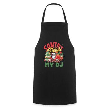 Le traîneau du Père Noël, mon DJ Xmas Hip Hop Rapper - Tablier de cuisine - noir - Devant - AI Model Male 185 dark (185cm)