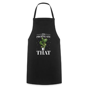 Ficus elastica plant lover that I would - Cooking Apron - black - Front - AI Model Male 185 dark (185cm)