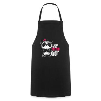 I Used To Be A People Person Introvert Panda - Cooking Apron - black - Front - AI Model Male 185 dark (185cm)