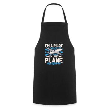 Pilot Aviation Airplane Airline Future Pilots - Cooking Apron - black - Front - AI Model Male 185 dark (185cm)