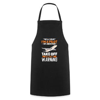 Pilot Aviation Airplane Airline Future Pilots - Cooking Apron - black - Front - AI Model Male 185 dark (185cm)