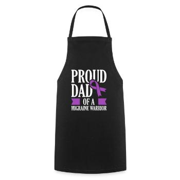 Proud father of a migraine warrior chronic - Cooking Apron - black - Front - AI Model Male 185 dark (185cm)