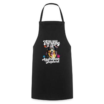 Australian Shepherd Pop Art & Dog Lover & Splash - Cooking Apron - black - Front - AI Model Male 185 dark (185cm)