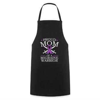 Proud mother of a migraine warrior chronic - Cooking Apron - black - Front - AI Model Male 185 dark (185cm)