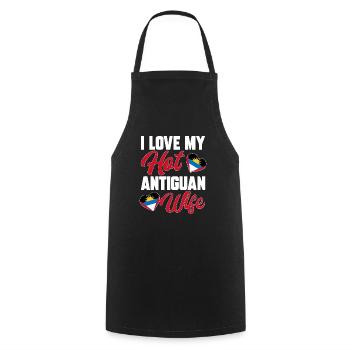 Antigua and Barbuda flag - Cooking Apron - black - Front - AI Model Male 185 dark (185cm)