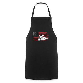Train drapeau américain - Tablier de cuisine - noir - Devant - AI Model Male 185 dark (185cm)