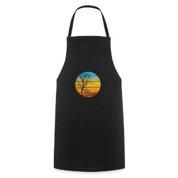 Snail with Tree Snail Shell Animal - Cooking Apron - black - Front - AI Model Male 185 dark (185cm)