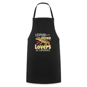 Funny leopard gecko owner, reptile humor, - Cooking Apron - black - Front - AI Model Male 185 dark (185cm)