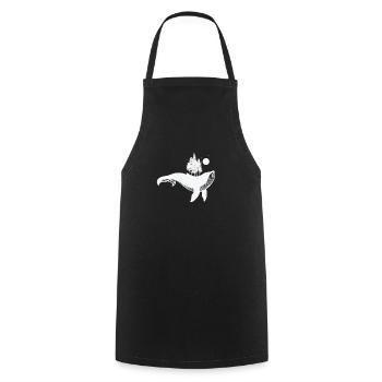 Blue whale with trees and moonlight - Cooking Apron - black - Front - AI Model Male 185 dark (185cm)