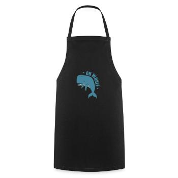 Oh cachalot de baleine dans l’eau - Tablier de cuisine - noir - Devant - AI Model Male 185 dark (185cm)