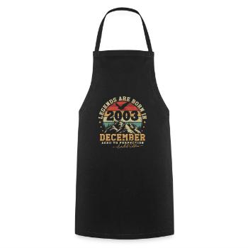 Décembre 2003 vintage rétro anniversaire 2003 - Tablier de cuisine - noir - Devant - AI Model Male 185 dark (185cm)