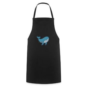 Blue whale lives in the water ocean - Cooking Apron - black - Front - AI Model Male 185 dark (185cm)