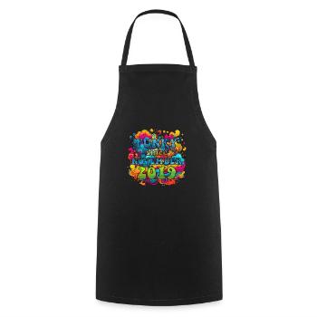 Funky Birthday: Novembre 2019 - Psychadelic - Tablier de cuisine - noir - Devant - AI Model Male 185 dark (185cm)