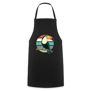 Toucan Wildlife Animal Bird Retro Vintage Toucan - Cooking Apron - black - Front - AI Model Male 185 dark (185cm)