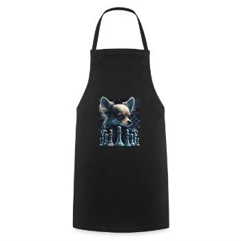 Chihuahua | Échecs | Joueur d'échecs | Plateau | - Tablier de cuisine - noir - Devant - AI Model Male 185 dark (185cm)