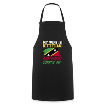 St. Kitts und Nevis Flagge - Kochschürze - Schwarz - Vorne - AI Model Male 185 dark (185cm)