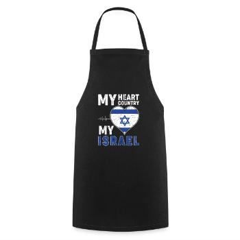 Herz Israel - Kochschürze - Schwarz - Vorne - AI Model Male 185 dark (185cm)