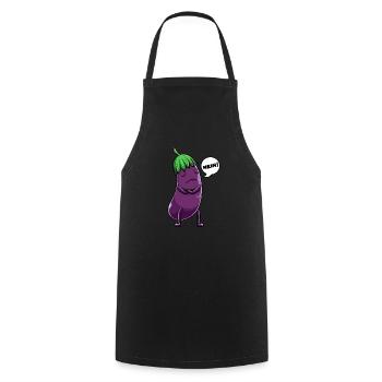 Aubergine Obst Und Gemüse - Kochschürze - Schwarz - Vorne - AI Model Male 185 dark (185cm)