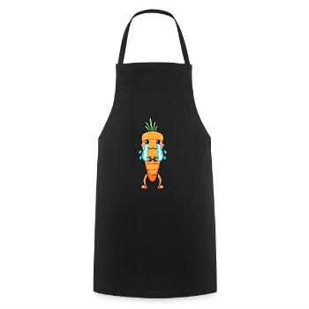 Carotte, Émoticône, Légume, Végétalien, Végétarien - Tablier de cuisine - noir - Devant - AI Model Male 185 dark (185cm)