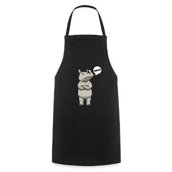 Rhinozeros Nashorn Stur Nein - Kochschürze - Schwarz - Vorne - AI Model Male 185 dark (185cm)