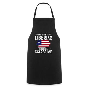 Liberia Flag Liberians - Cooking Apron - black - Front - AI Model Male 185 dark (185cm)