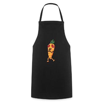 Carotte, Émoticône, Légume, Végétalien, Végétarien - Tablier de cuisine - noir - Devant - AI Model Male 185 dark (185cm)