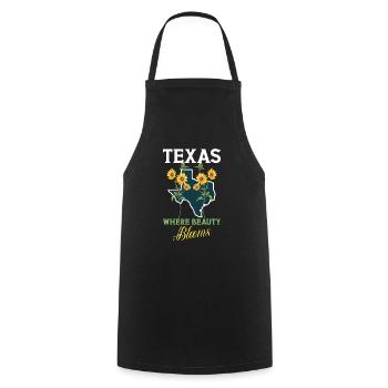 Texas Wildflowers Season Fields Flowers Texas - Cooking Apron - black - Front - AI Model Male 185 dark (185cm)