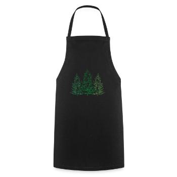 Line Art Fir Spruce Fir Trees Nature Lover - Cooking Apron - black - Front - AI Model Male 185 dark (185cm)