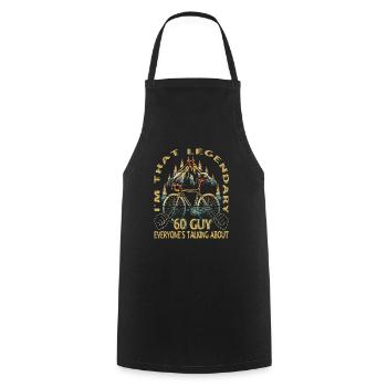 Road Bike Gift for Vintage 1960s Cyclist - Cooking Apron - black - Front - AI Model Male 185 dark (185cm)