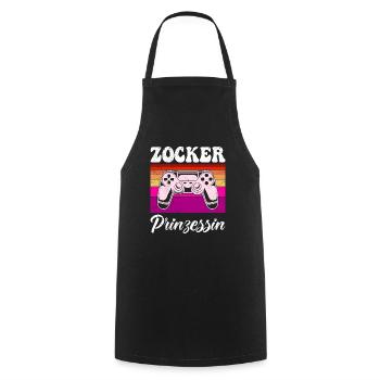 Gamer Princess Video Player Video Games - Cooking Apron - black - Front - AI Model Male 185 dark (185cm)