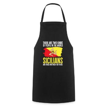 Sicile Drapeau Italie Sicile - Tablier de cuisine - noir - Devant - AI Model Male 185 dark (185cm)