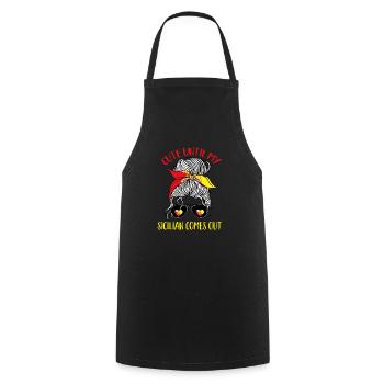 Sicily Flag Italy Sicily - Cooking Apron - black - Front - AI Model Male 185 dark (185cm)