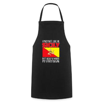 Sicile Drapeau Italie Sicile - Tablier de cuisine - noir - Devant - AI Model Male 185 dark (185cm)