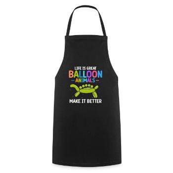 Balloon Animal Party Balloon Artist - Cooking Apron - black - Front - AI Model Male 185 dark (185cm)