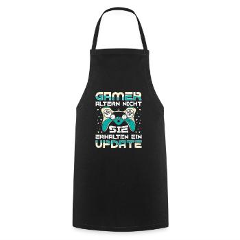 Gamer Altern Nicht Sie Leveln Retro Gamer Zocken - Kochschürze - Schwarz - Vorne - AI Model Male 185 dark (185cm)