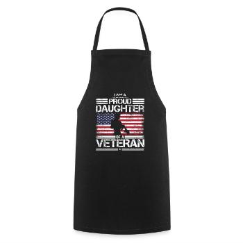 Proud Daughter of A Veteran USA Flag Proud Milita - Cooking Apron - black - Front - AI Model Male 185 dark (185cm)