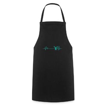 Heartbeat Line Water Aerobics Sport - Cooking Apron - black - Front - AI Model Male 185 dark (185cm)