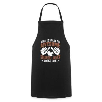 Forest Animal This Is An Awesome Squirrel Lover Lo - Cooking Apron - black - Front - AI Model Male 185 dark (185cm)
